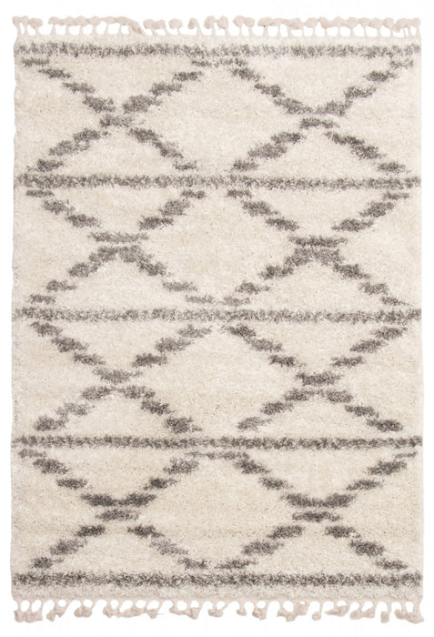 Carpette à poil long Helma Liv crème 6 pi 7 po x 9 pi 6 po