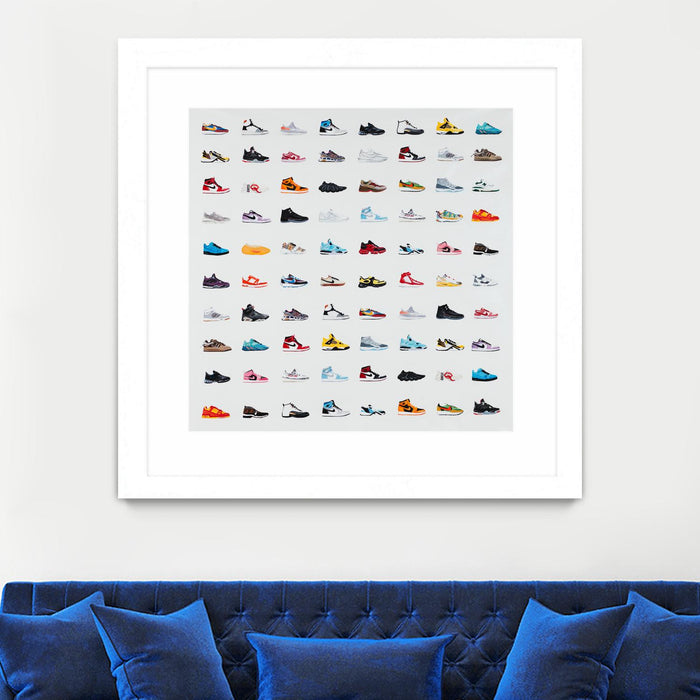 Œuvre d’art murale encadrée blanche et mate « Life Is Short Buy The Shoes » 30 x 30