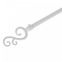 Ensemble de tringles à rideaux de 16 à 19 mm en métal avec fleuron spirale d’apparence feuille - blanc