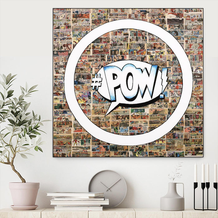 Œuvre d’art murale sur toile encadrée noire « Smoke Circus I » 20 x 20