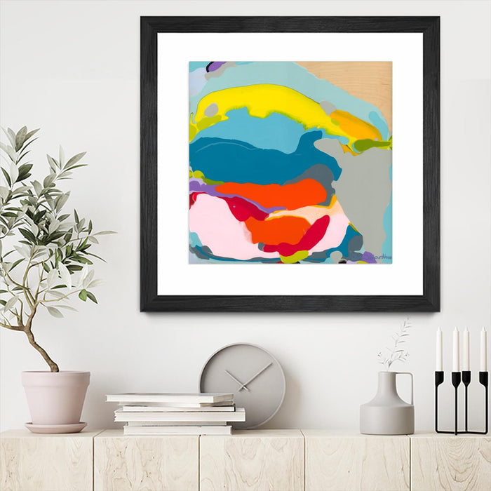 Œuvre d’art murale encadrée noire et mate « Free Falling » 36 x 36