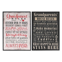 Panneau mural encadré « Grandparent Rules » en toile — ensemble de 2 décorations murales