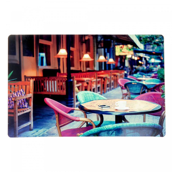 Napperon en plastique avec une image d’un bistro européen - ensemble de 12