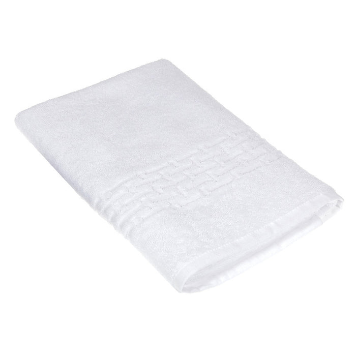 Serviette de bain nattée blanche 30 x 60 - ensemble de 2 serviettes