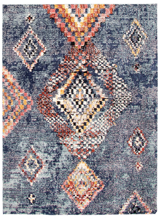 Carpette Makondo Mosaique bleu - 8 pi 0 pox 10 pi 0 po