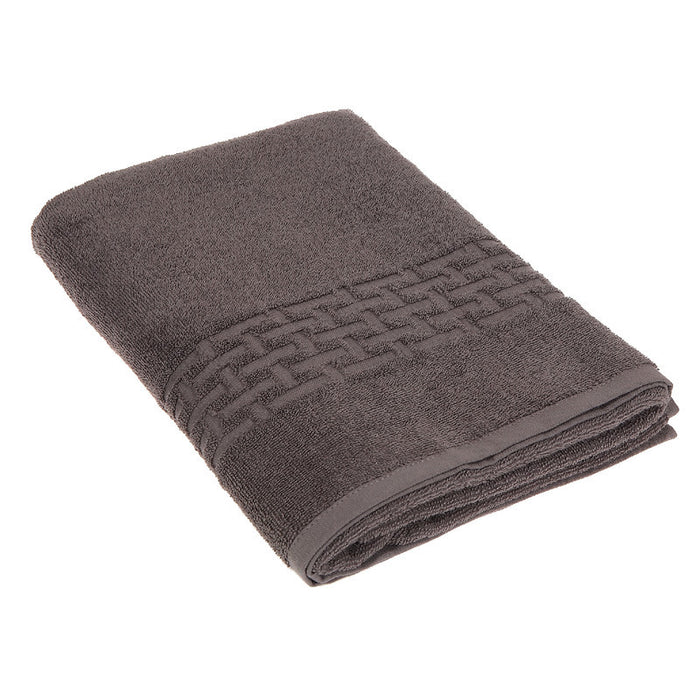 Serviette de bain nattée gris anthracite 30 x 60 - ensemble de 2 serviettes