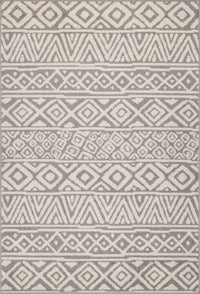 Carpette Lav grise à motifs géométriques 8 x 11