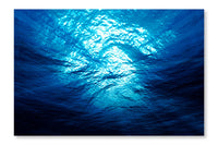  Light Underwater In The Ocean With Particular 16 po x 24 po : Cadre d'art mural et panneau de tissu