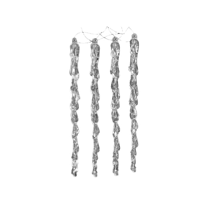 Paquet de 4 glaçons de 8 po en acrylique - ensemble de 2 ornements de Noël