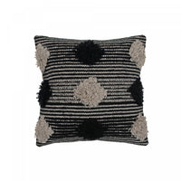 Coussin en coton tissé à la main orné de pompons - ensemble de 2 coussins