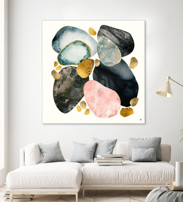 Œuvre d’art murale Giant Art « Pebble Abstract » 72 x 72