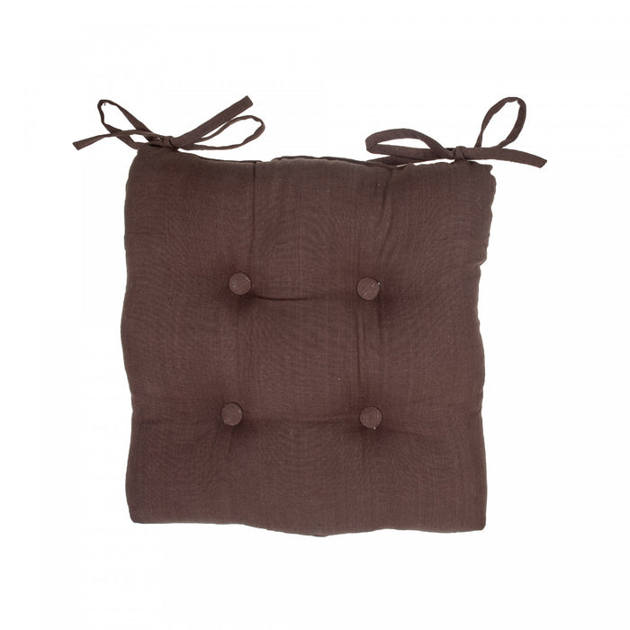 Ensemble 2 coussins de chaise de couleur chocolat
