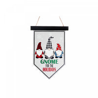 Décoration murale drapeau « Gnome for the Holidays » en panneaux de fibres à densité moyenne