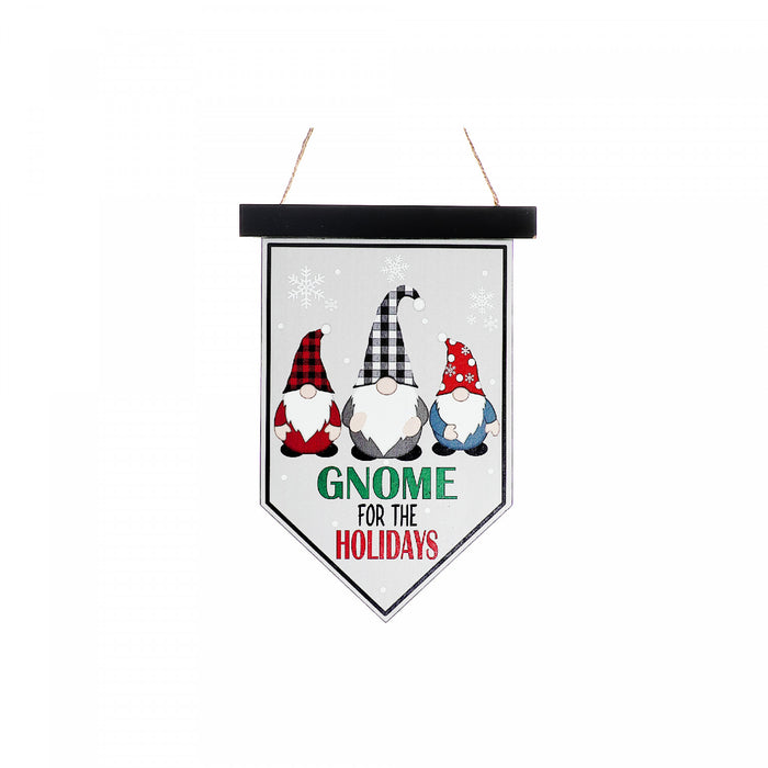 Décoration murale drapeau « Gnome for the Holidays » en panneaux de fibres à densité moyenne