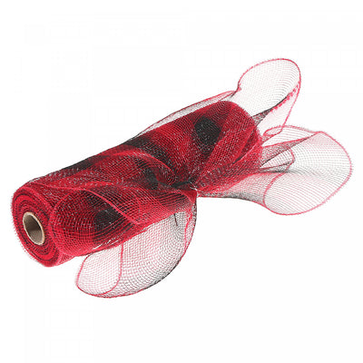 Mesh Ribbon Red Buffalo 10"x5y - Set of 4 Crafts|Ruban en maille à point à carreaux rouge 10 po x 5 vg - ensemble de 4