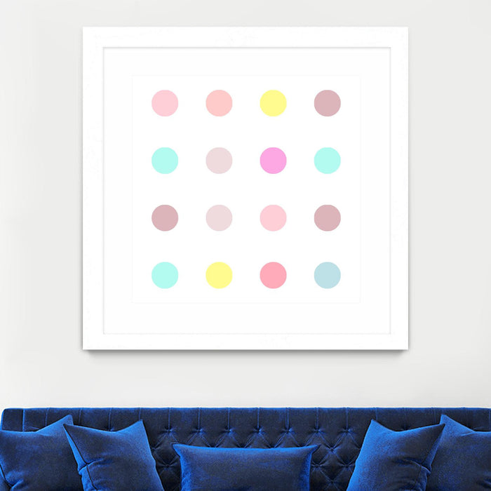 Œuvre d’art murale encadrée blanche et mate « Pink Iv » 30 x 30