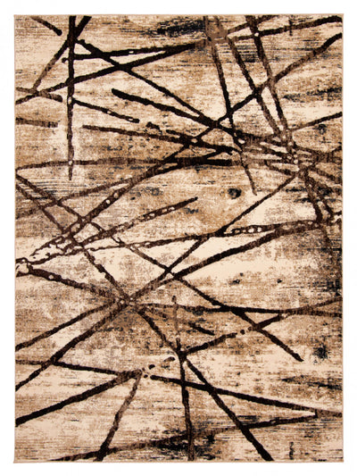 Cherokee Chocolate, Gold Area Rug - 5'3" X 7'3" 