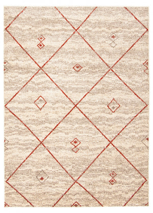 Tapis Grande Ivoire / Rouge 6pi 7 po X 9pi 6po