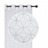 Panneau de rideau transparent en LurexMC brodé de motifs de diamants arrondis gris - ensemble de 2