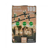 Guirlande de 100 lumières de 8,5 pi pour l’intérieur avec ampoules transparentes - ensemble de 2 jeux de lumières de Noël