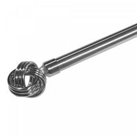 Ensemble de tringles à rideaux de 16 à 19 mm en métal avec fleuron en forme de nœud - couleur nickel