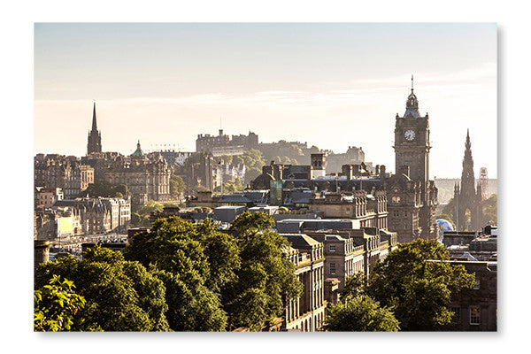 Edinburgh Castle From Calton Hill 24x36 Wall Art Fabric Panel Without Frame