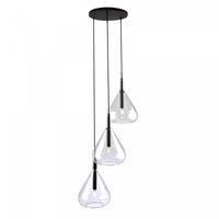  Luminaire suspendu Conic noir à 3 ampoules 