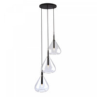 Luminaire suspendu Conic noir à 3 ampoules