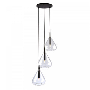 Luminaire suspendu Conic noir à 3 ampoules