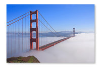 San Francisco Golden Gate Bridge in Fog 2 16 po x 24 po : Oeuvre d’art murale en panneau de tissu sans cadre