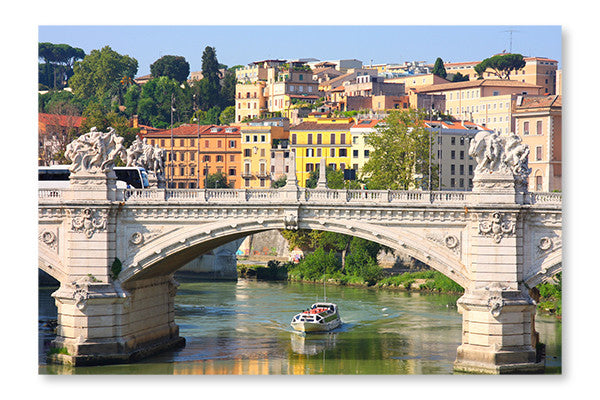  Ponte Vittorio Emanuele Ii In Rome, Italy 24 po x 36 po : Cadre d'art mural et panneau de tissu