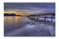  Slow Shutter Photography At The Jetty 24 po x 36 po : Cadre d'art mural et panneau de tissu