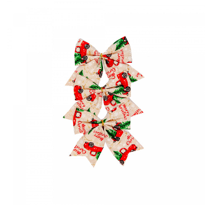 3 boucles à motif de camions rouges - ensemble de 6 articles d’emballage-cadeau