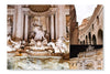 Collage of Trevi Fountain 28 po x 42 po : Oeuvre d’art murale en panneau de tissu sans cadre