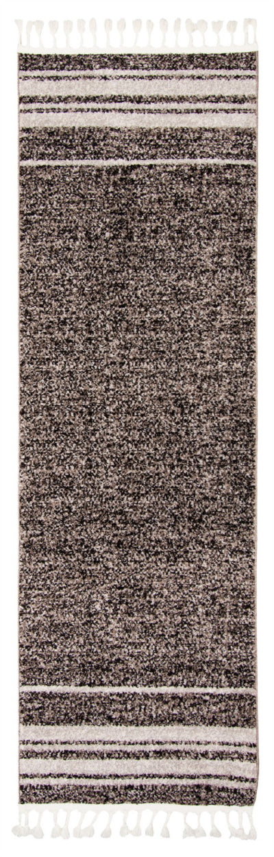 Vera Earth Taupe/Black Area Rug - 2'7" x 8'4"