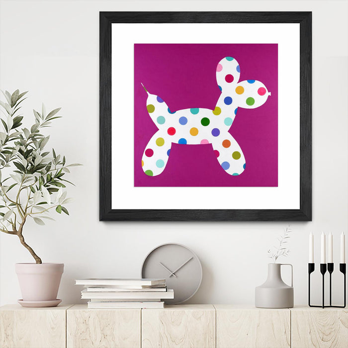 Œuvre d’art murale encadrée noire et mate « Dottie » 30 x 30