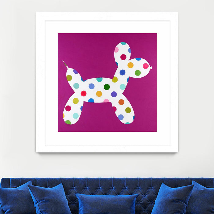 Œuvre d’art murale encadrée blanche et mate « Dottie » 36 x 36