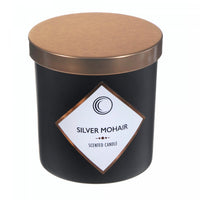 Bougie parfumée noir mat de 7 oz à arôme de mohair argent avec couvercle - ensemble de 2
