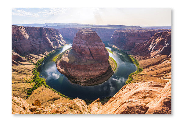  Beautiful Horseshoe Bend On Sunny Day 28 po x 42 po : Cadre d'art mural et panneau de tissu
