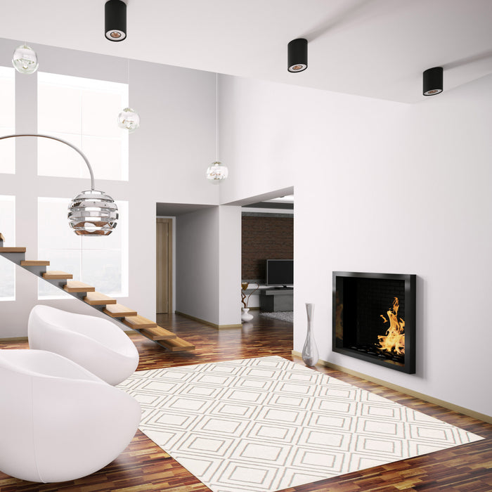 Carpette August blanc géodegris 6 pi 7 po x 9 pi 6 po
