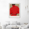 "Woman In Red" Canvas Framed Black 18x24 Wall Art