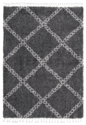 Carpette à poil long Helma Stark gris foncé 3 pi 11 po x 5 pi 11 po