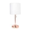 Lampe de table Limelights blanche avec pied mince or rose et port de recharge USB
