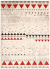 Carpette Raja ivoire-rouge - 7 pi 10 pox 10 pi 2 po