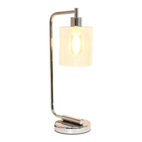 Lampe de bureau/de travail Bronson de type lanterne Simple Designs industrielle en fer de style antique, chrome