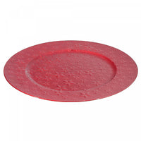 Assiette de présentation de 13 po rouge ornée d'étoiles - ensemble de 6