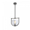 Luminaire suspendu Cheshire noir et nickel à 1 ampoule