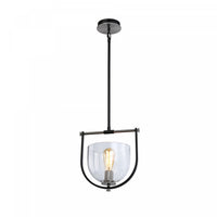Luminaire suspendu Cheshire noir et nickel à 1 ampoule