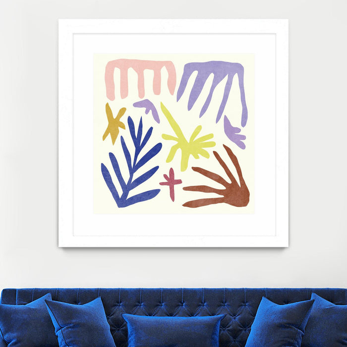 Œuvre d’art murale encadrée blanche et mate « Coral Construction Ii » 30 x 30