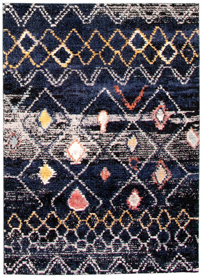 Makondo Classic Navy Blue Area Rug - 6'7" x 9'6"